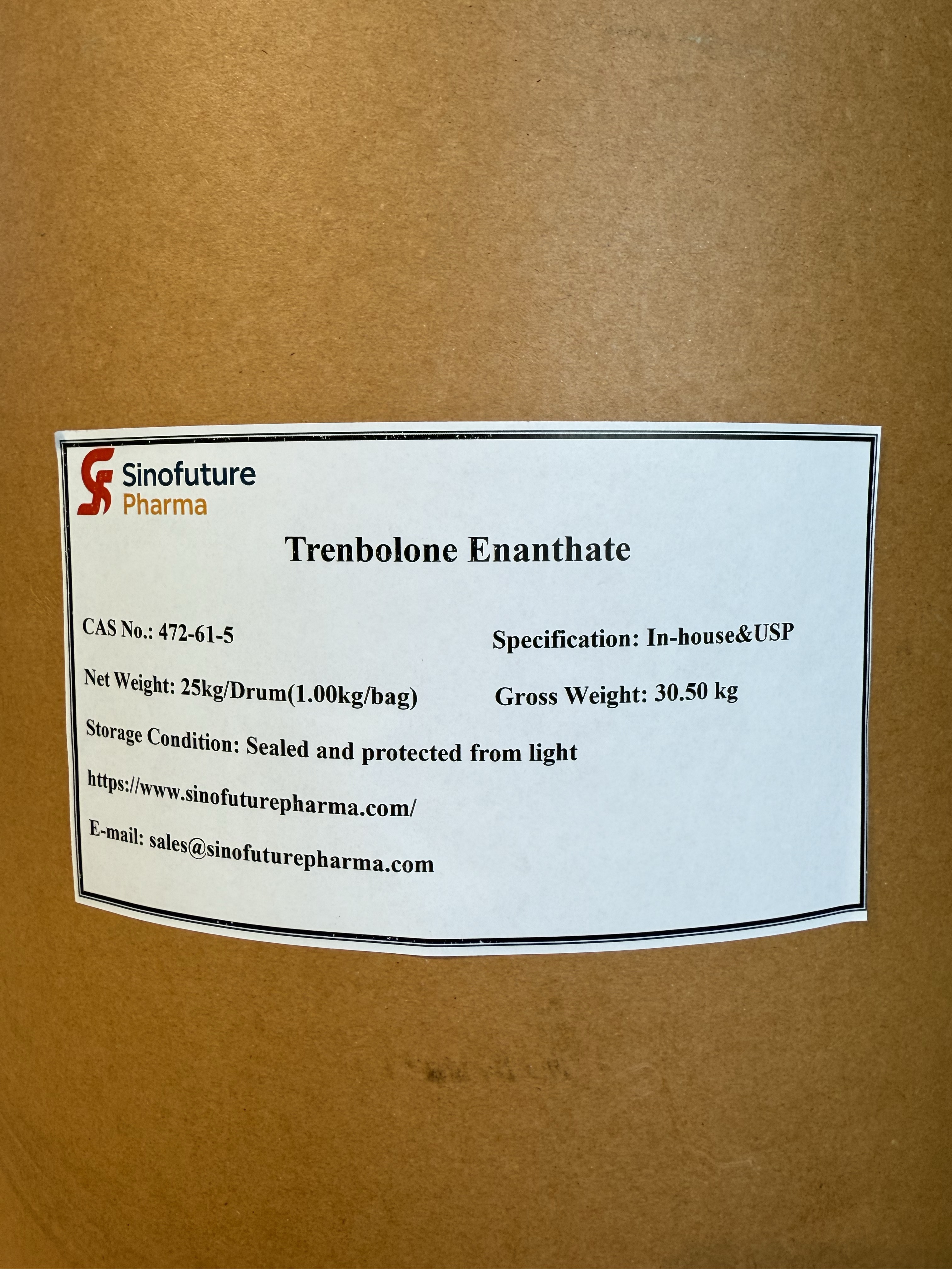 Trenbolone Enanthate CAS № 10161-35-8 Виробник | SINOFUTURE PHARMA Привілейований постачальник